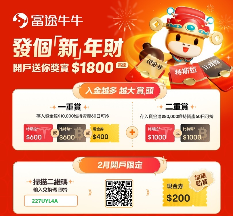 [2025年2月]富途新年特惠: 入金1w港币送HK$800，入金8w港币送HK$1800-图片2