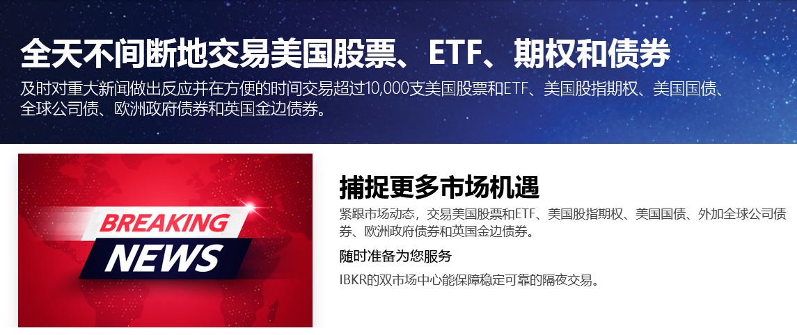 盈透证券夜盘：全天22小时交易10,000+只美国股票、ETF、期权和债券-图片1